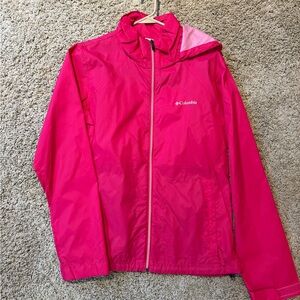 Columbia Pink Windbreaker/Rain Jacket